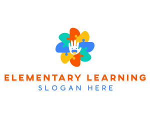 Puzzle Learning Educational logo design