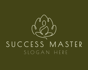Meditation Yoga Lotus Flower logo design