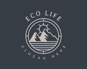 Simple Mountaineering Hills logo design