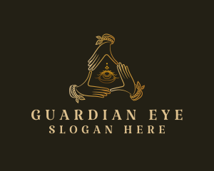 Triangle Eye Hand logo design