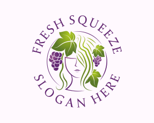 Grape Vineyard Lady logo design