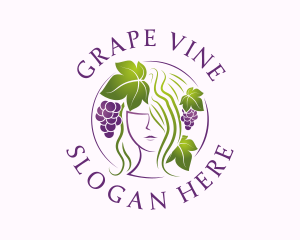 Grape Vineyard Lady logo design