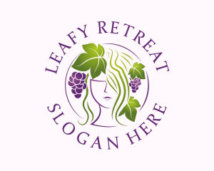 Grape Vineyard Lady logo design