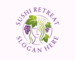 Grape Vineyard Lady logo design