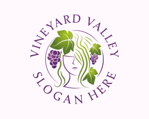 Grape Vineyard Lady logo design