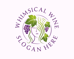 Grape Vineyard Lady logo design