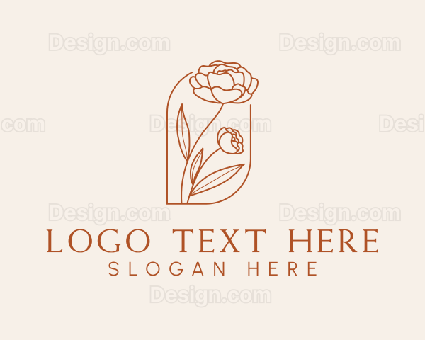 Rose Flower Plant Logo