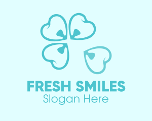 Blue Dental Flower Teeth logo