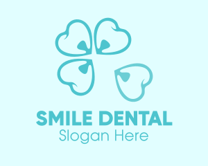 Blue Dental Flower Teeth logo design