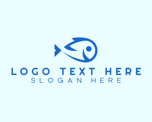 Happy Blue Fish  Logo