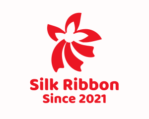 Red Flower Ribbon logo design