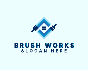 Home Renovation Paint Brush logo design