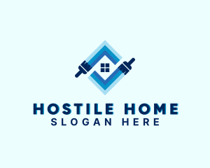 Home Renovation Paint Brush logo design