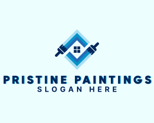 Home Renovation Paint Brush logo design