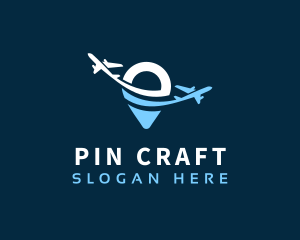 Location Pin Airport logo design