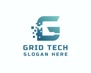 Pixel Tech Letter G logo design