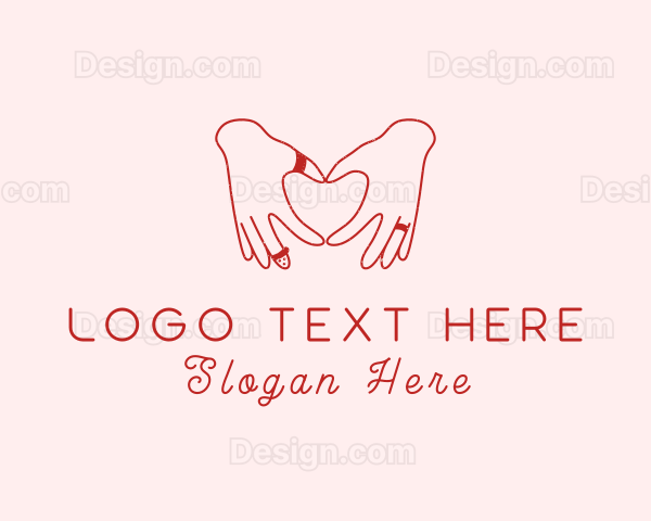 Romantic Heart Hand Logo