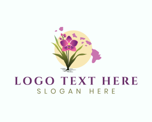 Hawaii Orchids Flower logo