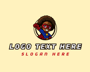 Afro Superhero Lady logo