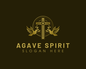 Church Dove Holy Spirit Heaven logo design