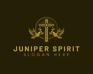 Church Dove Holy Spirit Heaven logo design