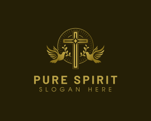 Church Dove Holy Spirit Heaven logo design