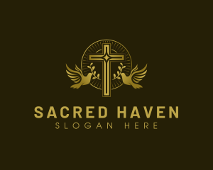 Church Dove Holy Spirit Heaven logo design