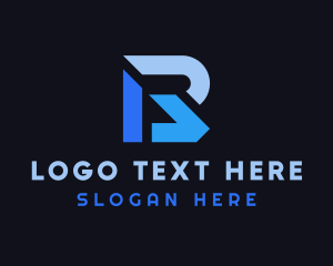 Modern Tech Geometric Firm Letter R logo