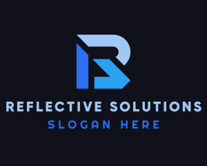 Modern Tech Geometric Firm Letter R logo design