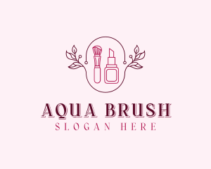 Makeup Brush Lipstick logo design