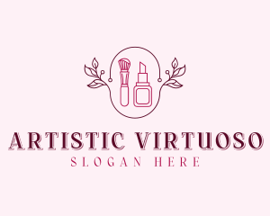 Makeup Brush Lipstick logo design