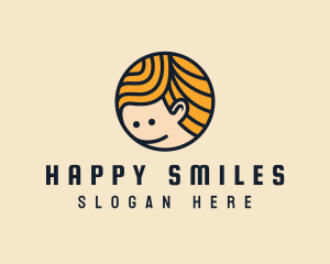 Smiling Boy Cartoon logo design