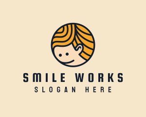 Smiling Boy Cartoon logo design