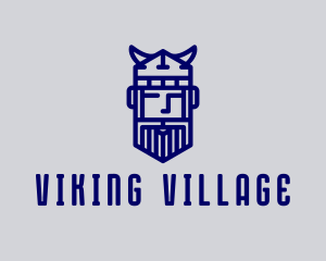 Monoline Viking Face logo