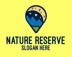 Location Pin Night Nature Landscape logo design