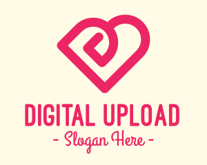 Digital Pink Heart logo design