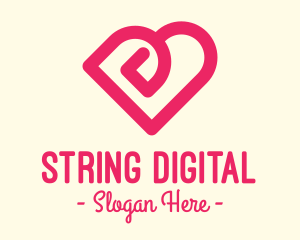 Digital Pink Heart logo design