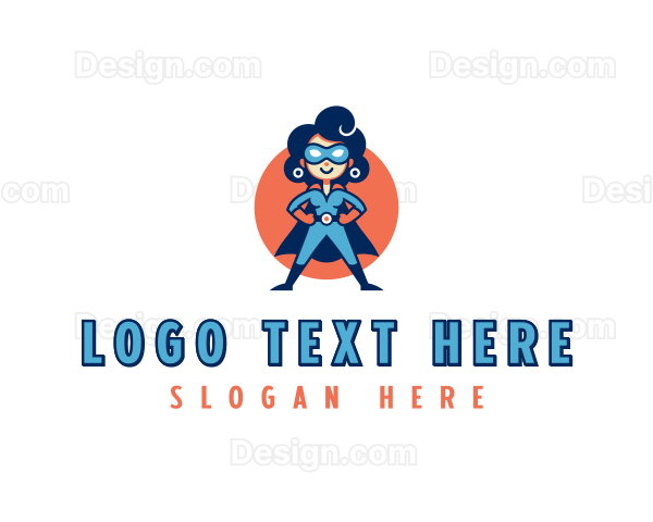 Comic Book Hero Woman Logo