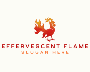 Flaming Chicken Barbecue logo design