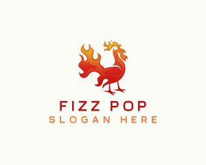 Flaming Chicken Barbecue logo design