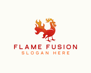 Flaming Chicken Barbecue logo design