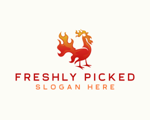 Flaming Chicken Barbecue logo design