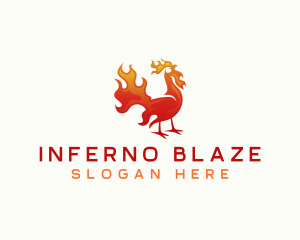 Flaming Chicken Barbecue logo design