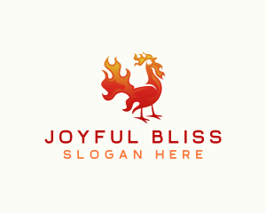 Flaming Chicken Barbecue logo design