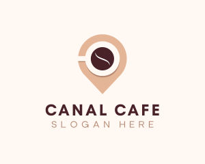 Cafe Location Pin logo design