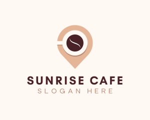 Cafe Location Pin logo design