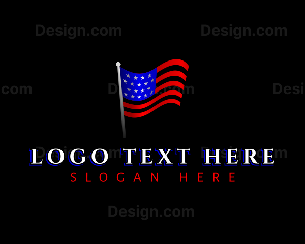 USA Flag Wave Logo