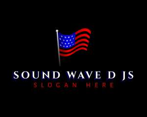 USA Flag Wave logo design