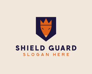 Crown Fox Shield logo design