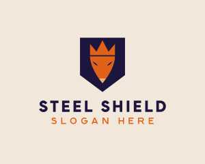 Crown Fox Shield logo design